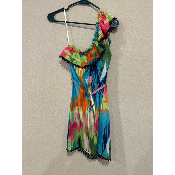 Mud pie Womens Size Medium One Shoulder Shift Dress Multicolor - Picture 1 of 3